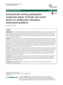 Extracurricular activity participation moderates impact ... - ePrints Soton