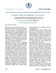 Extrapulmonary Tuberculosis Presenting With Isolated Uveitis