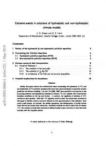 Extreme events in solutions of hydrostatic and non-hydrostatic climate ...