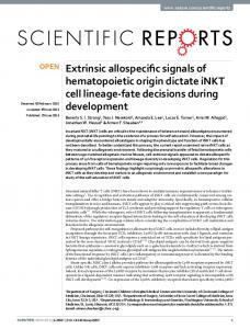 Extrinsic allospecific signals of hematopoietic ... - Semantic Scholar