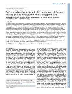 Eya1 controls cell polarity, spindle orientation, cell ... - Semantic Scholar