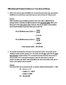 F301 Advanced Practice Problems on Time Value of Money