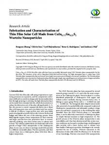 Fabrication and Characterization of Thin Film Solar Cell Made from ...