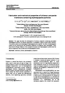 Fabrication and mechanical properties of chitosan composite ...