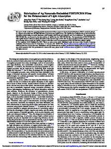 Fabrication of Ag Nanorods-Embedded P3HT/PCBM ...