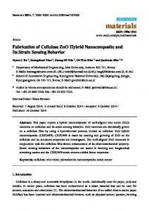 Fabrication of Cellulose ZnO Hybrid ... - Semantic Scholar