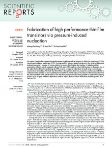 Fabrication of high performance thin-film transistors ... - BioMedSearch