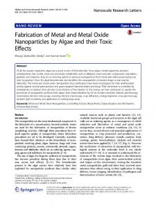 Fabrication of Metal and Metal Oxide