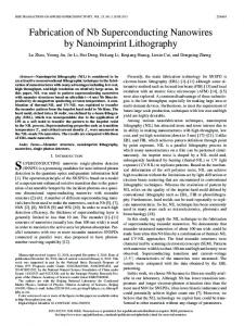 Fabrication of Nb Superconducting Nanowires by ... - IEEE Xplore