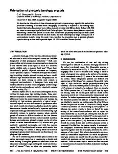 Fabrication of photonic band-gap crystals - Core