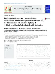 Facile synthesis, spectral characterization