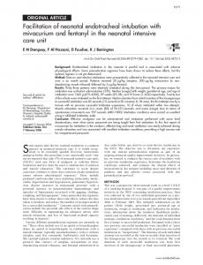 Facilitation of neonatal endotracheal intubation with mivacurium and ...