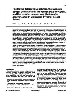 Facilitative interactions between the Eurasian badger (Meles meles ...