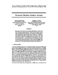 Factorial Hidden Markov Models - CiteSeerX