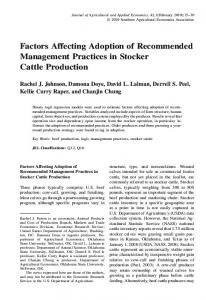 Factors Affecting Adoption of Recommended Management Practices ...