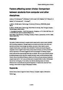 Factors Affecting Career Choice: Comparison Between Students from ...