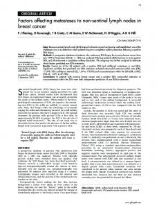 Factors affecting metastases to non-sentinel lymph nodes in breast ...