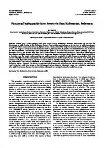 Factors affecting paddy farm income in East Kalimantan, Indonesia