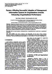 Factors Affecting Successful Adoption of Management Information ...