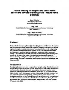 Factors affecting the adoption and use of mobile devices ... - CiteSeerX