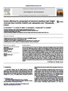 Factors affecting the comparisons of planetary boundary layer height