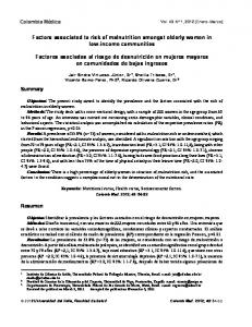 Factors associated to risk of malnutrition ... - Bioline International