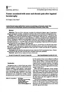 Factors associated with acute and chronic pain after inguinal