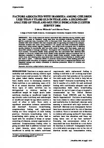 factors associated with diarrhea among children less ... - ThaiScience