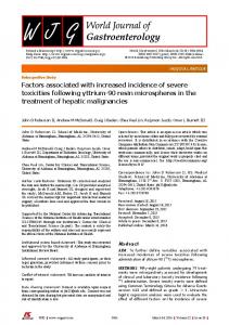 Factors associated with increased incidence of severe toxicities ...