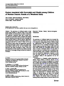 Factors Associated with Overweight and Obesity among Children of ...