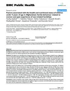 Factors associated with the health and nutritional status of children ...