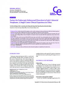 Factors for Endoscopic Submucosal Dissection ... - Clinical Endoscopy