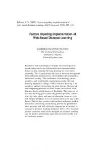 Factors Impeding Implementation of Web-Based Distance Learning