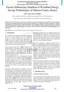 Factors Influencing Adoption of Woodfuel Energy Saving ...