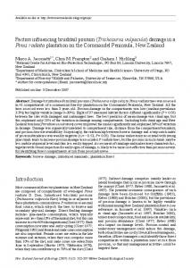 Factors influencing brushtail possum