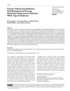 Factors Influencing Diabetes Self-Management ... - Semantic Scholar