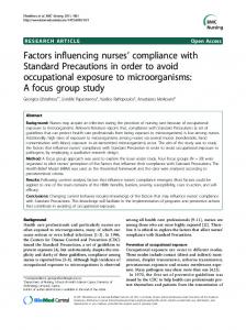 Factors influencing nurses' compliance with