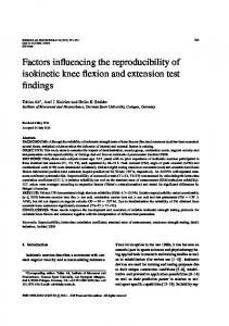 Factors influencing the reproducibility of isokinetic knee ... - IOS Press