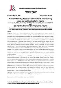 Factors influencing the use of electronic health records among nurses