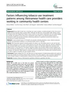 Factors influencing tobacco use treatment patterns