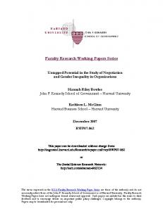 Faculty Research Working Papers Series - SSRN papers