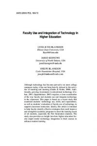 Faculty Use and Integration of Technology in Higher ... - LearnTechLib