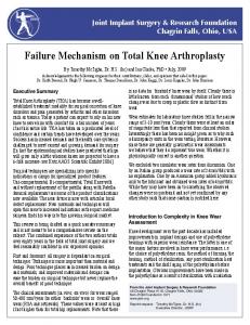 Failure Mechanism on Total Knee Arthroplasty - Joint Implant Surgery ...