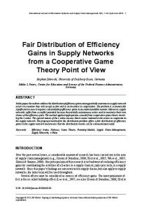 Fair Distribution of Efficiency Gains in supply ... - Semantic Scholar