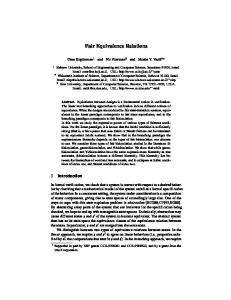 Fair Equivalence Relations - CS - Huji