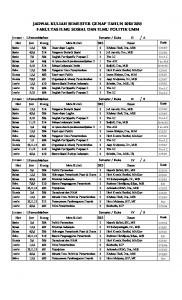 fakultas ilmu sosial dan ilmu politik umm jadwal kuliah semester ...