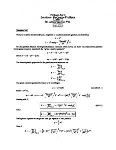 Fall 2001 Problem Set 5 Solutions - McQuarrie Problems 3.20 MIT ...