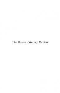 Fall 2009 - The Brown Literary Review