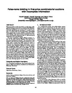 False-name bidding in first-price combinatorial auctions ... - CS - Huji