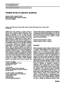 Familial forms of nephrotic syndrome